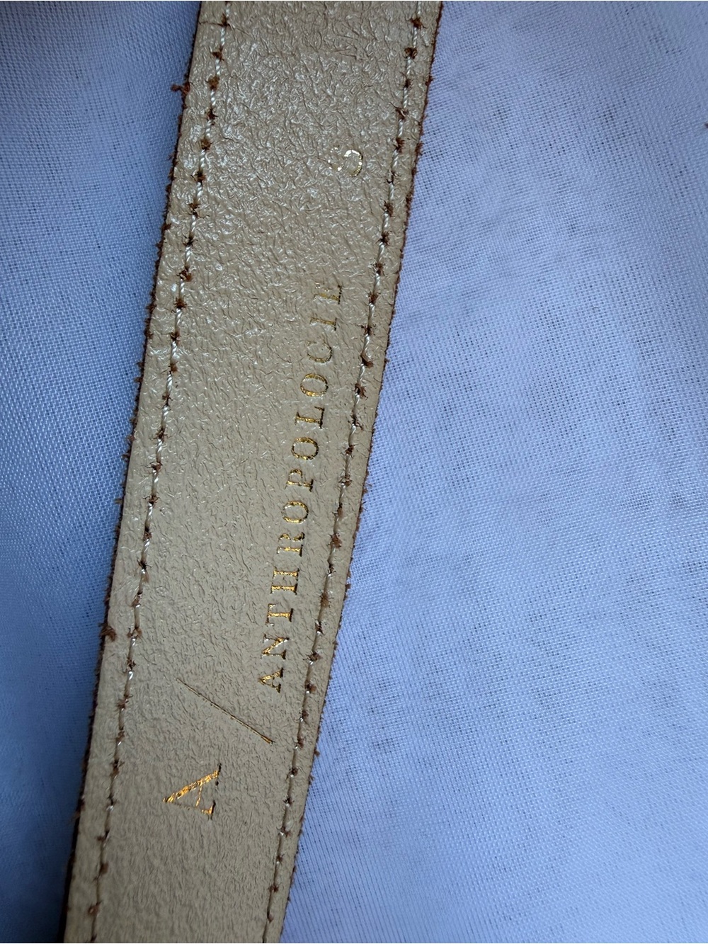 Anthropologie Leather Belt Bag Mini Waist Pouch Ivory Cream - Picture 5 of 8